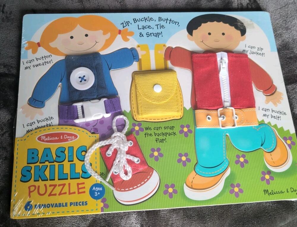 Melissa & Doug Basic Skills Wood Puzzle BOY GIRL New Sealed Retired HTF